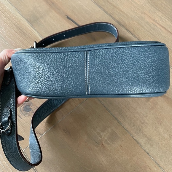 Coach X Peanuts Jaime Camera Bag with Snoopy Ski Motif, Blue Pebbled Leather - Picture 7 of 13